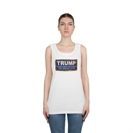 Color: White | Trump Teach Our Kids Tank Top