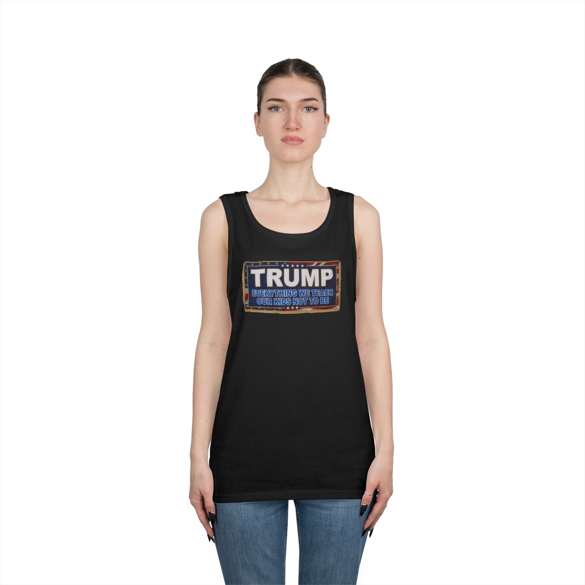 Color: Black | Trump Teach Our Kids Tank Top