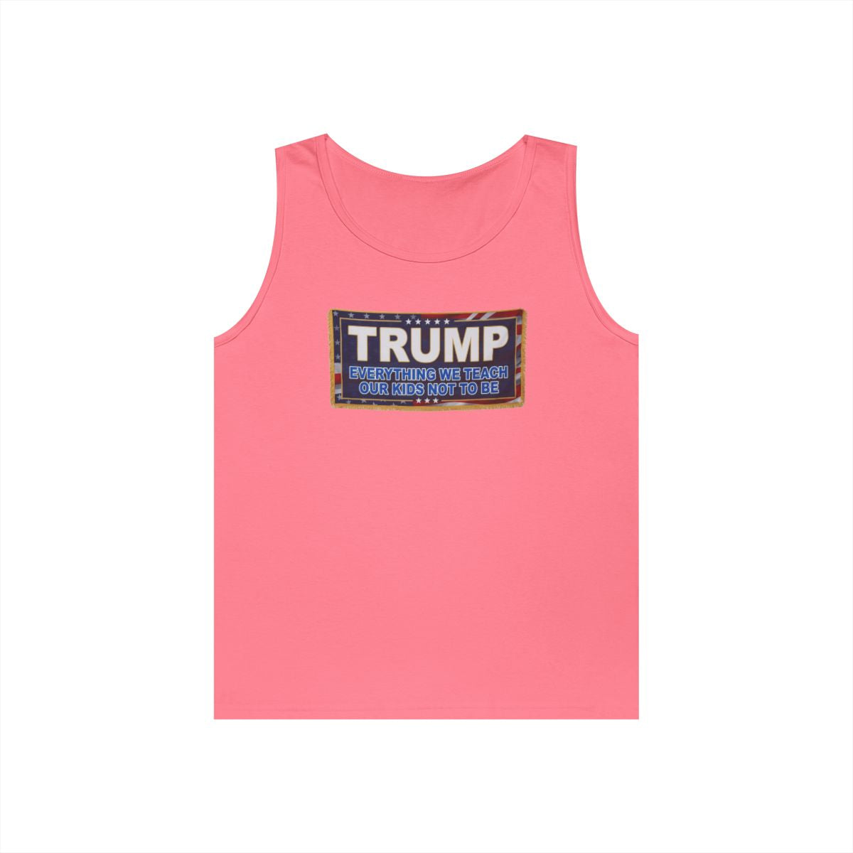 Color: Safety Pink | Trump Teach Our Kids Tank Top