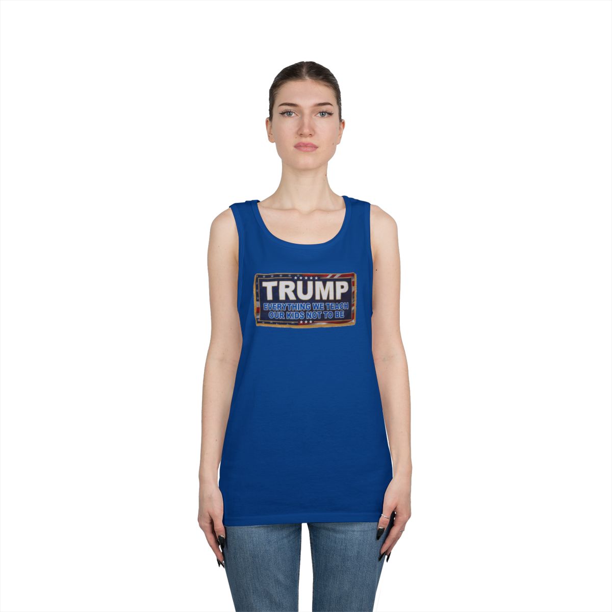 Color: Royal | Trump Teach Our Kids Tank Top