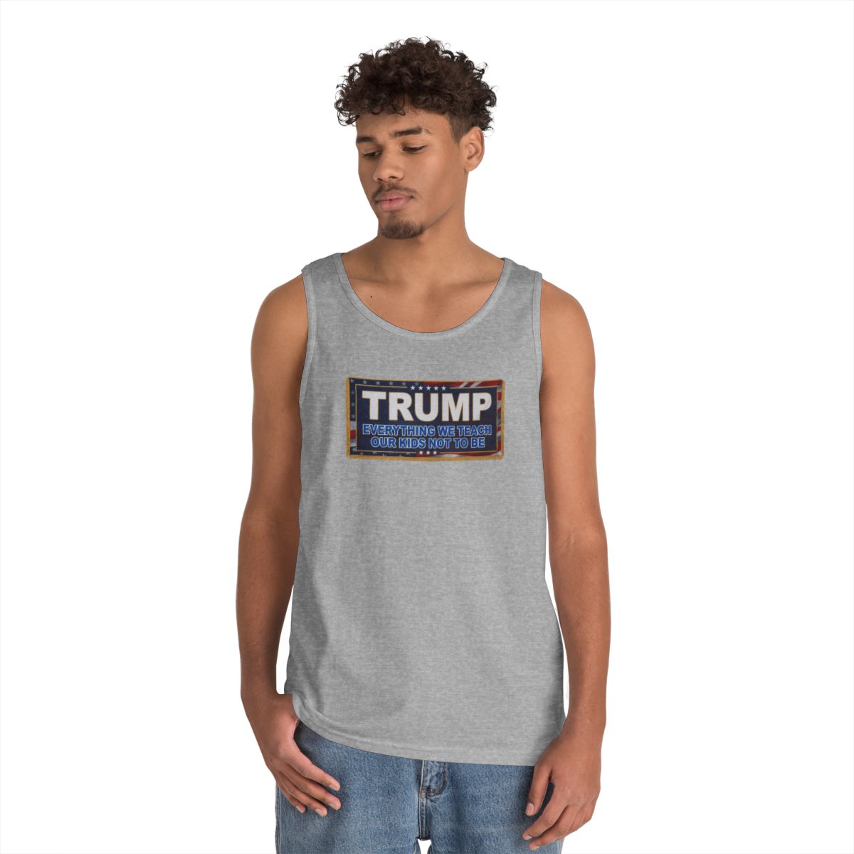 Color: Sport Grey | Trump Teach Our Kids Tank Top