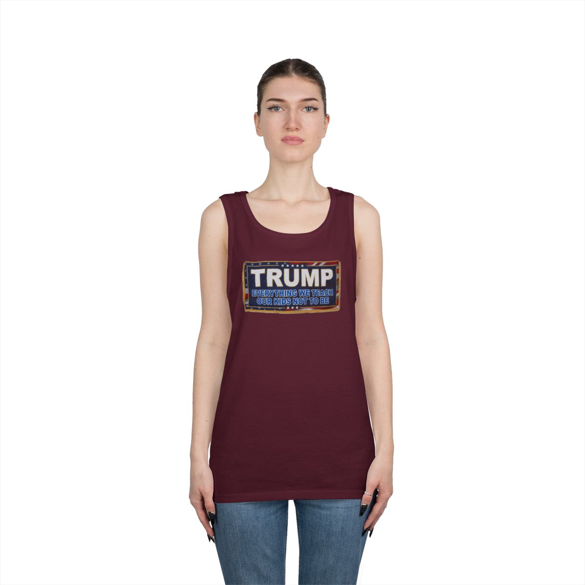 Color: Maroon | Trump Teach Our Kids Tank Top