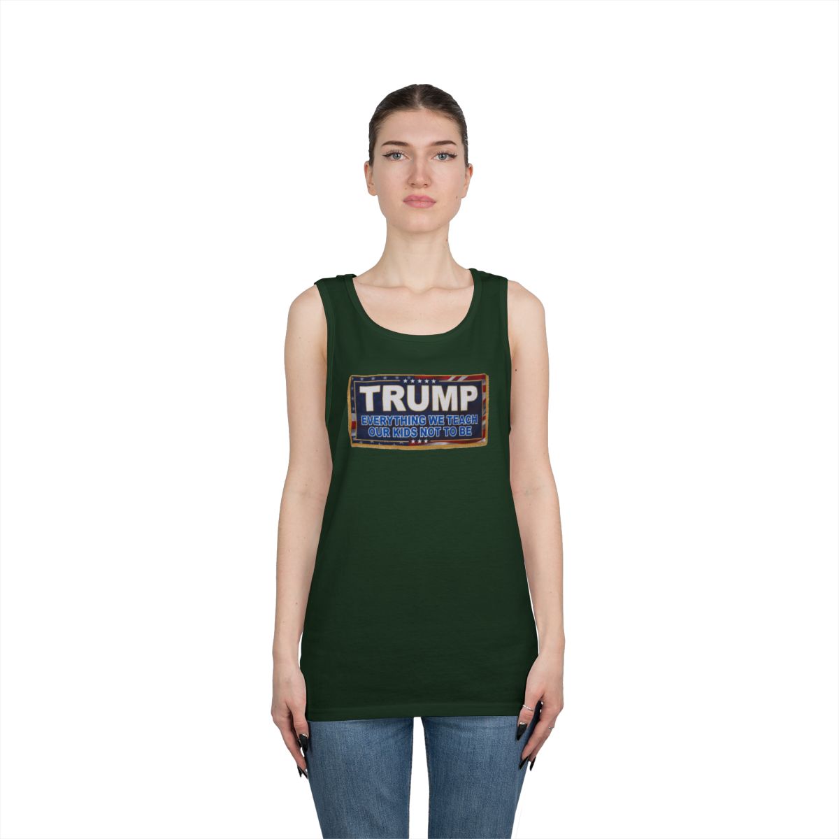 Color: Forest Green | Trump Teach Our Kids Tank Top