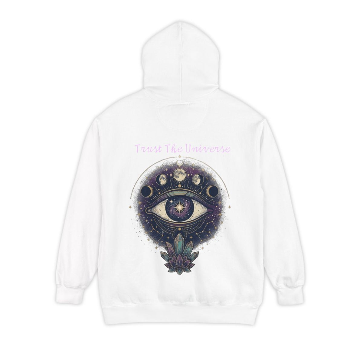 Color: White | Trust the Universe Garment-Dyed Hoodie