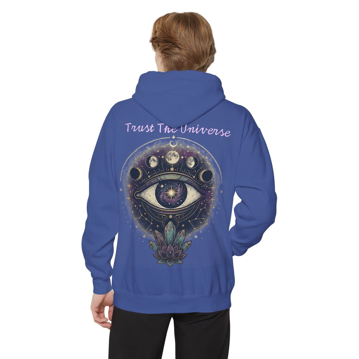 Color: Flo Blue | Trust the Universe Garment-Dyed Hoodie