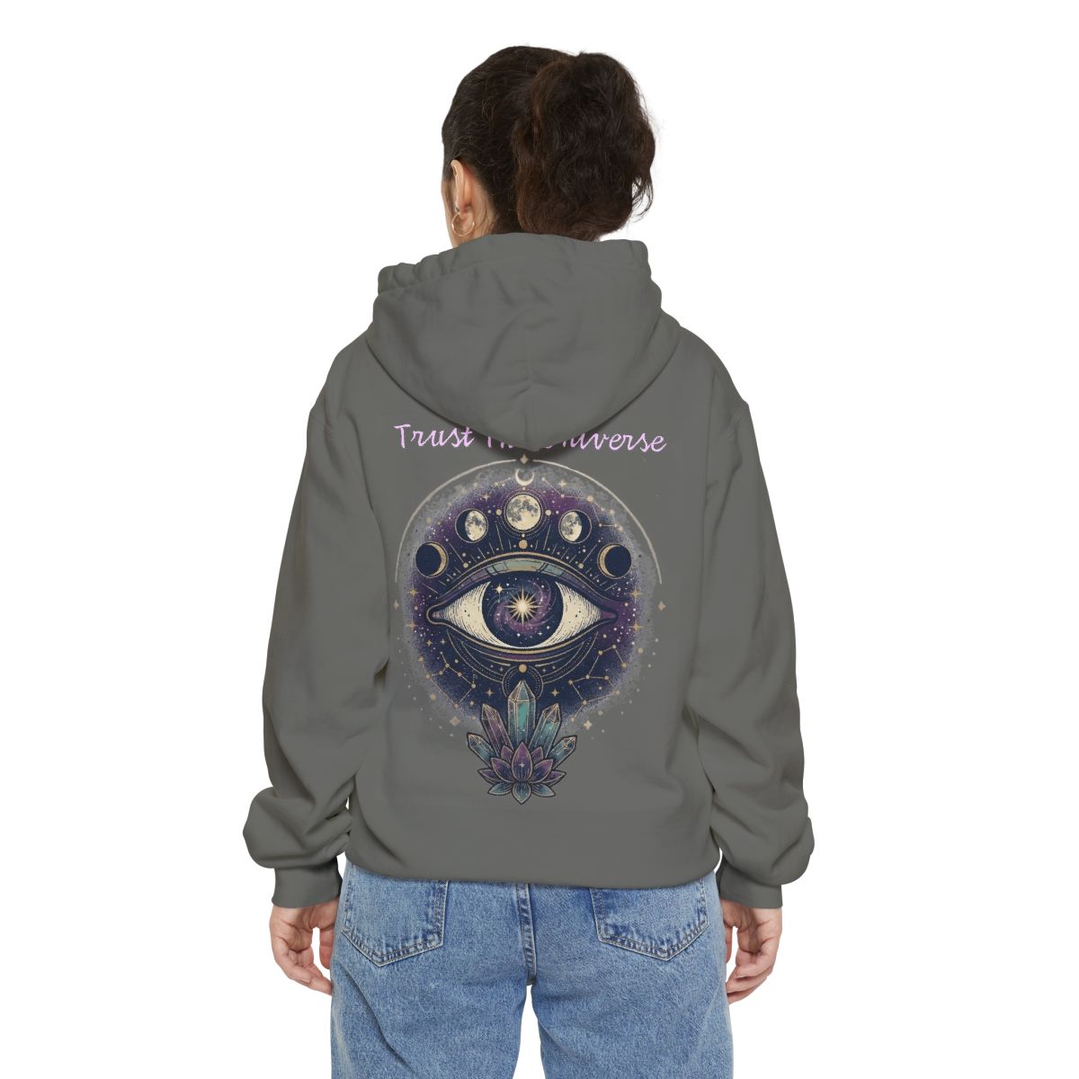 Color: Grey | Trust the Universe Garment-Dyed Hoodie