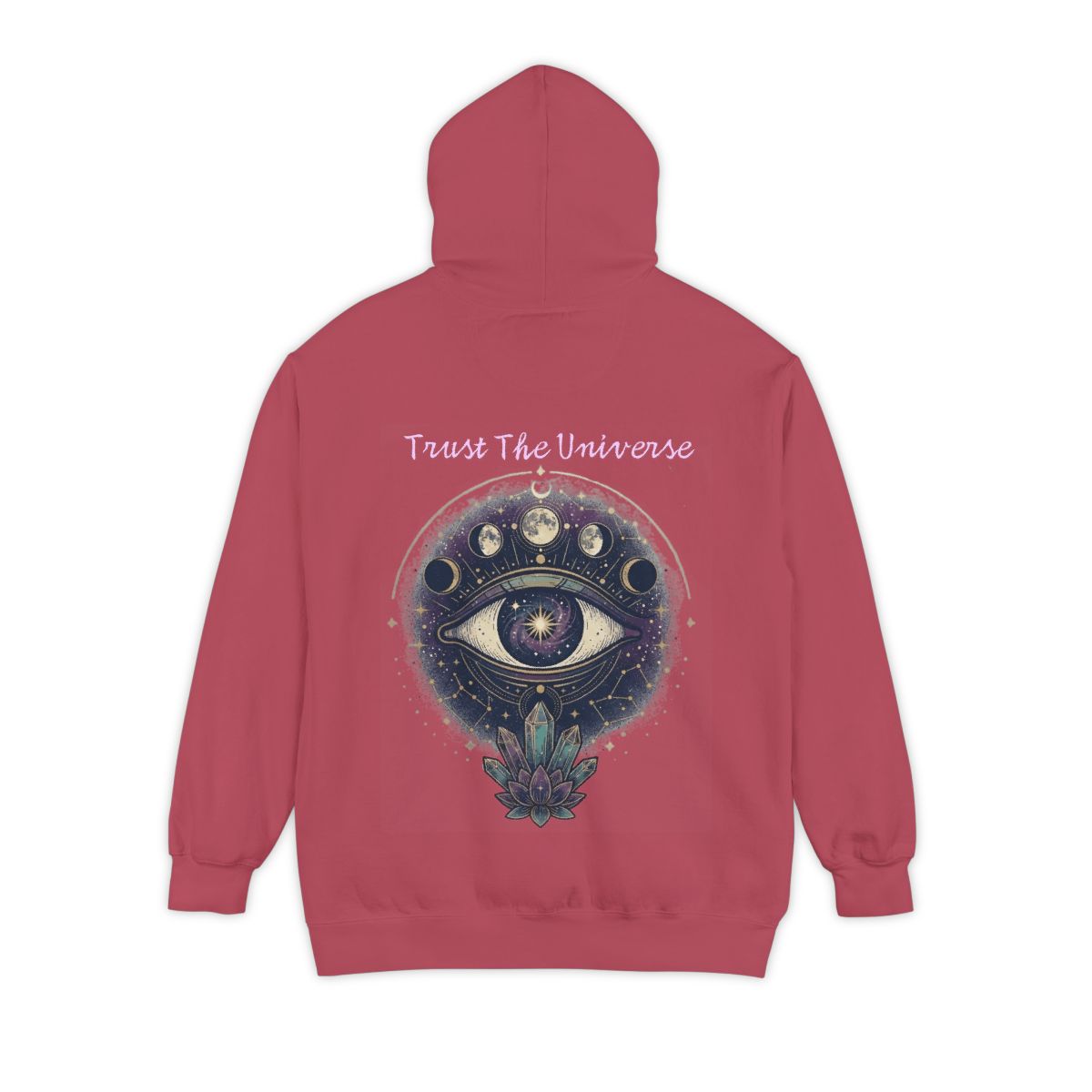 Color: Crimson | Trust the Universe Garment-Dyed Hoodie
