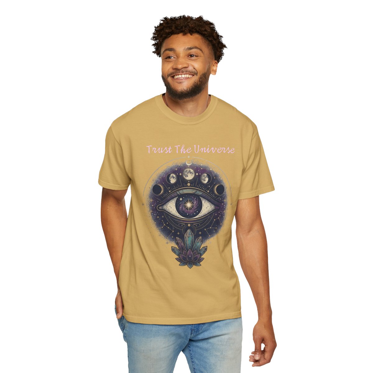 Color: Mustard | Trust the Universe Unisex Garment-Dyed Tee