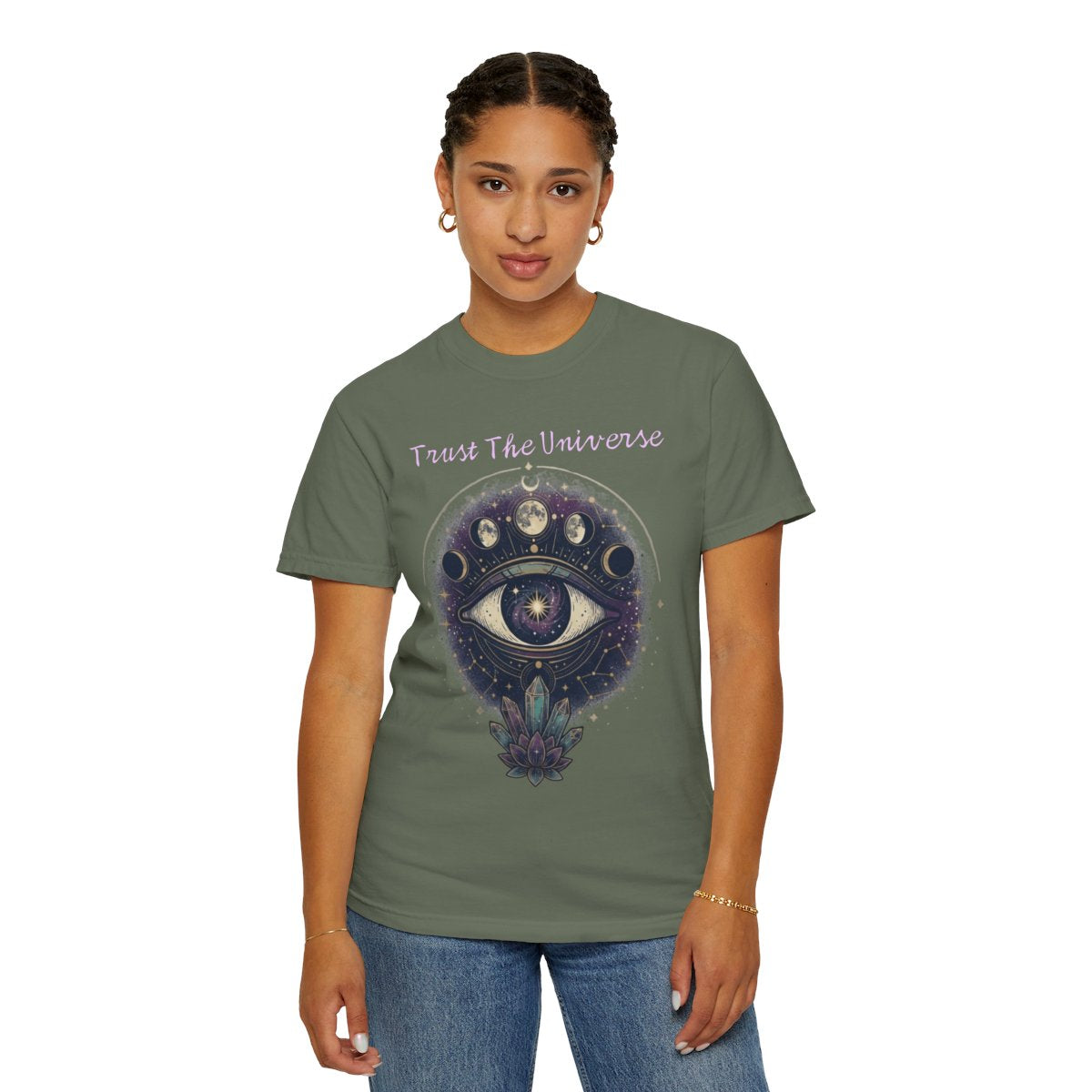 Color: Moss | Trust the Universe Unisex Garment-Dyed Tee