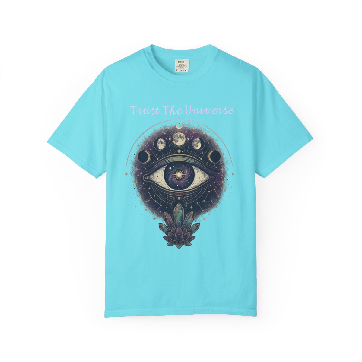 Color: Lagoon Blue | Trust the Universe Unisex Garment-Dyed Tee