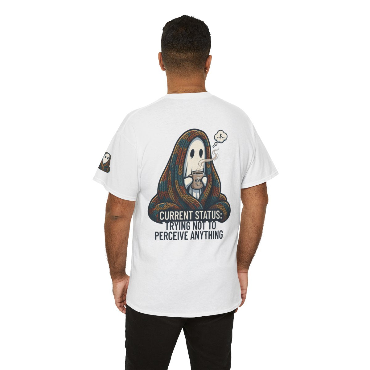 Color: White | Trying Not To Perceive Anything Premium Graphic Tee