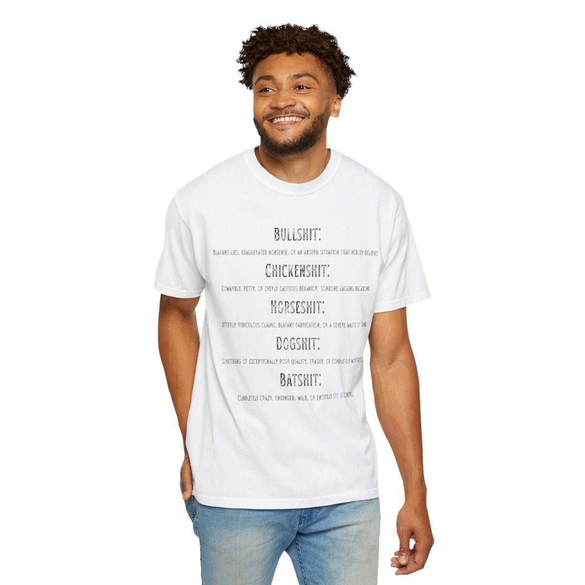 Color: White | Types of Shit Unisex Garment-Dyed Tee