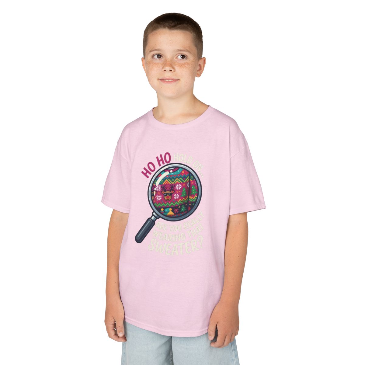 Color: Light Pink | Ugly Sweater Kids Tee