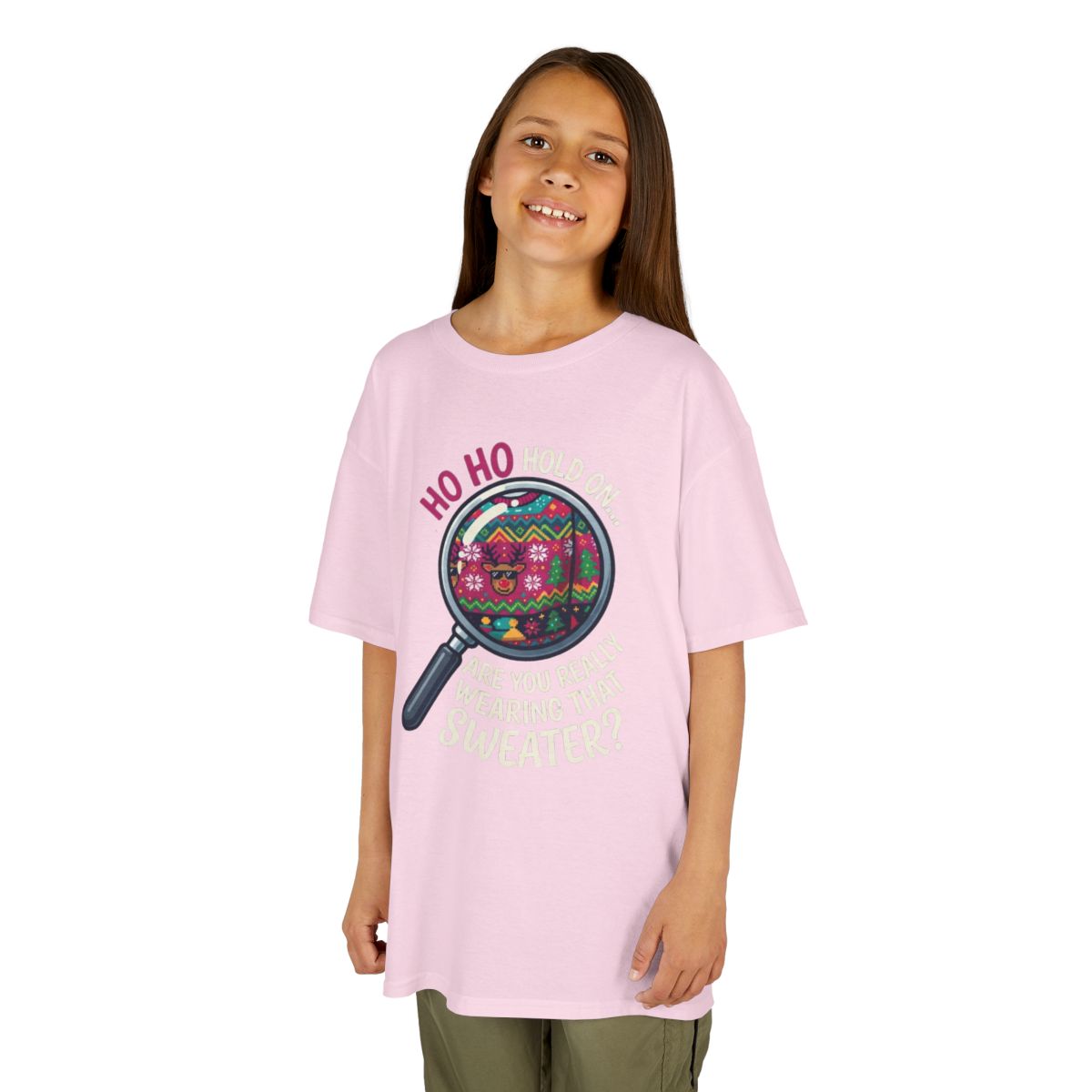 Color: Light Pink | Ugly Sweater Kids Tee