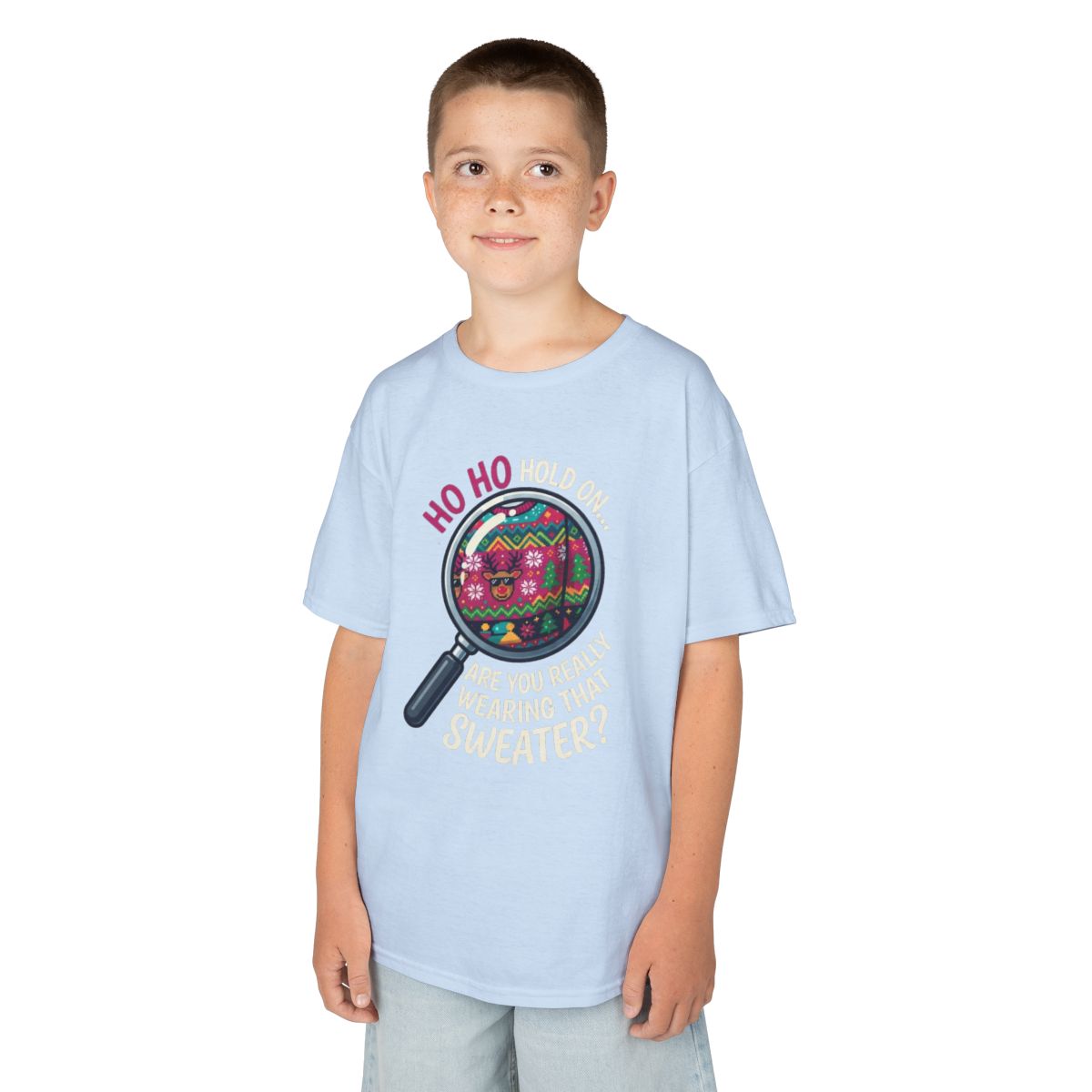 Color: Light Blue | Ugly Sweater Kids Tee