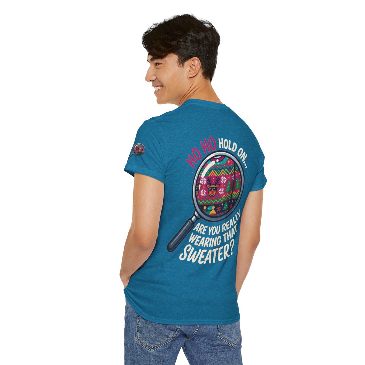 Color: Antique Sapphire | Ugly Sweater Premium Graphic Tee