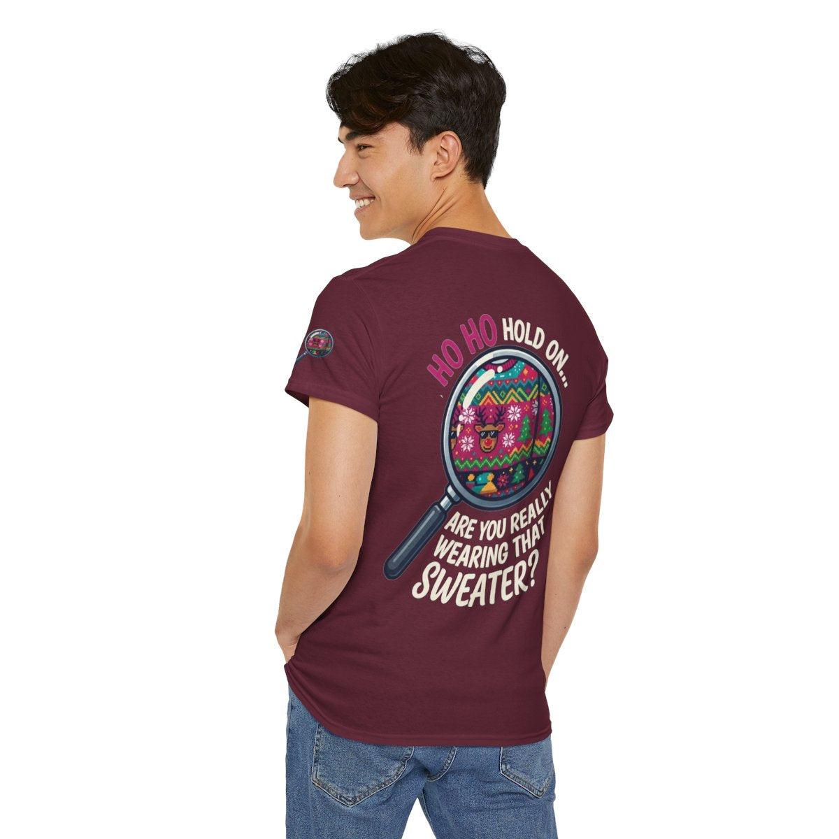 Color: Maroon | Ugly Sweater Premium Graphic Tee