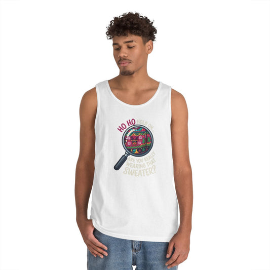 Color: White | Ugly Sweater Tank Top