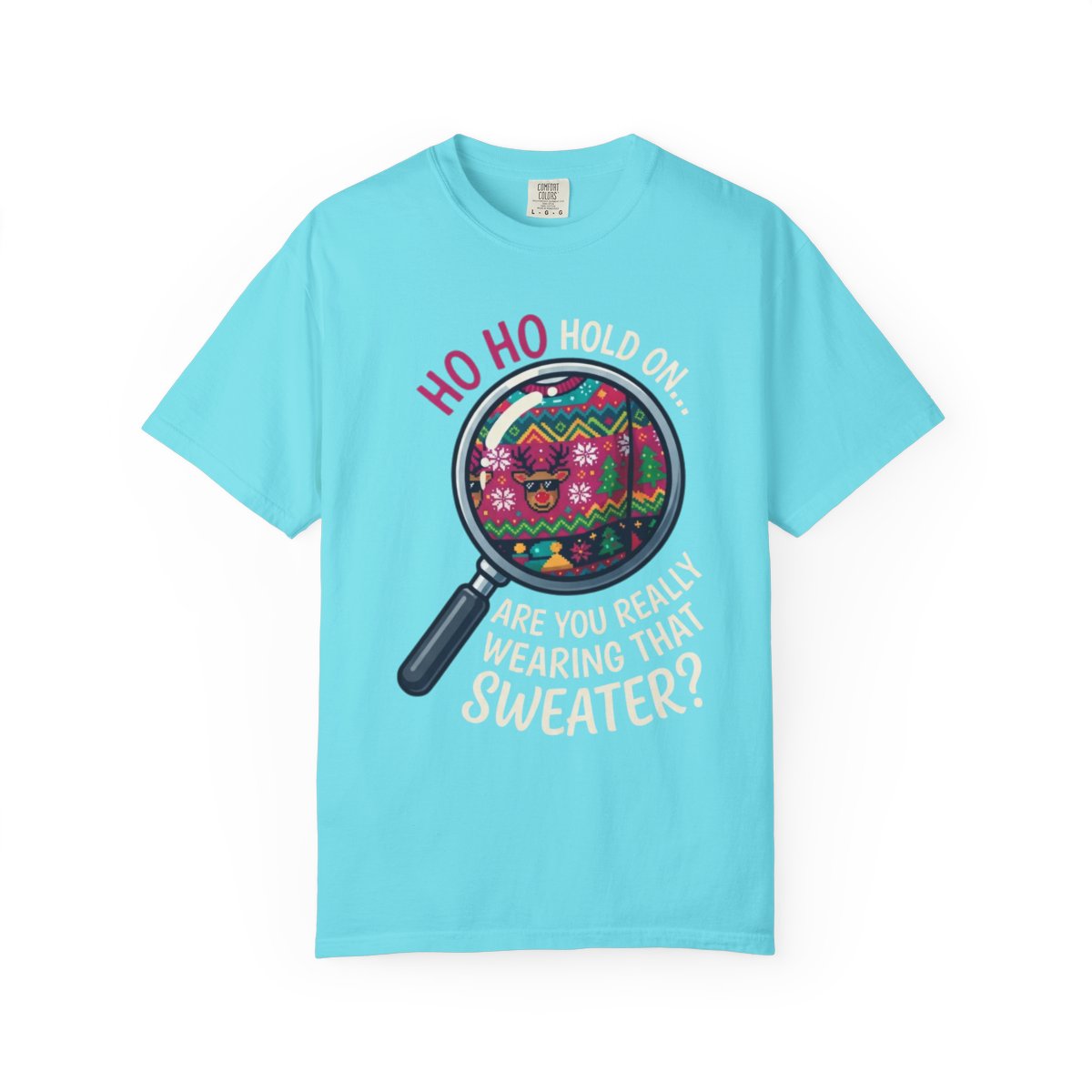 Color: Lagoon Blue | Ugly Sweater Unisex Garment-Dyed Tee