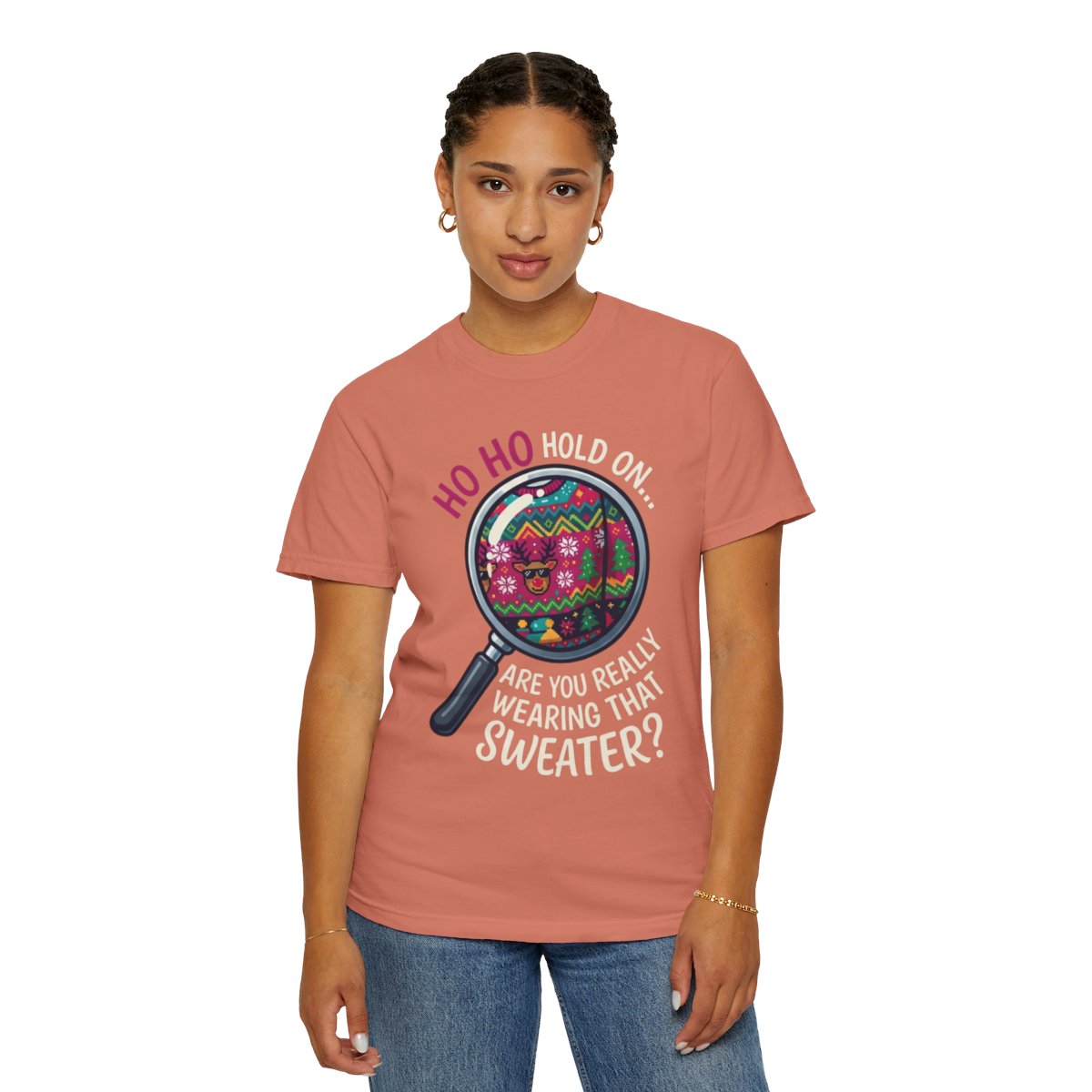 Color: Terracotta | Ugly Sweater Unisex Garment-Dyed Tee