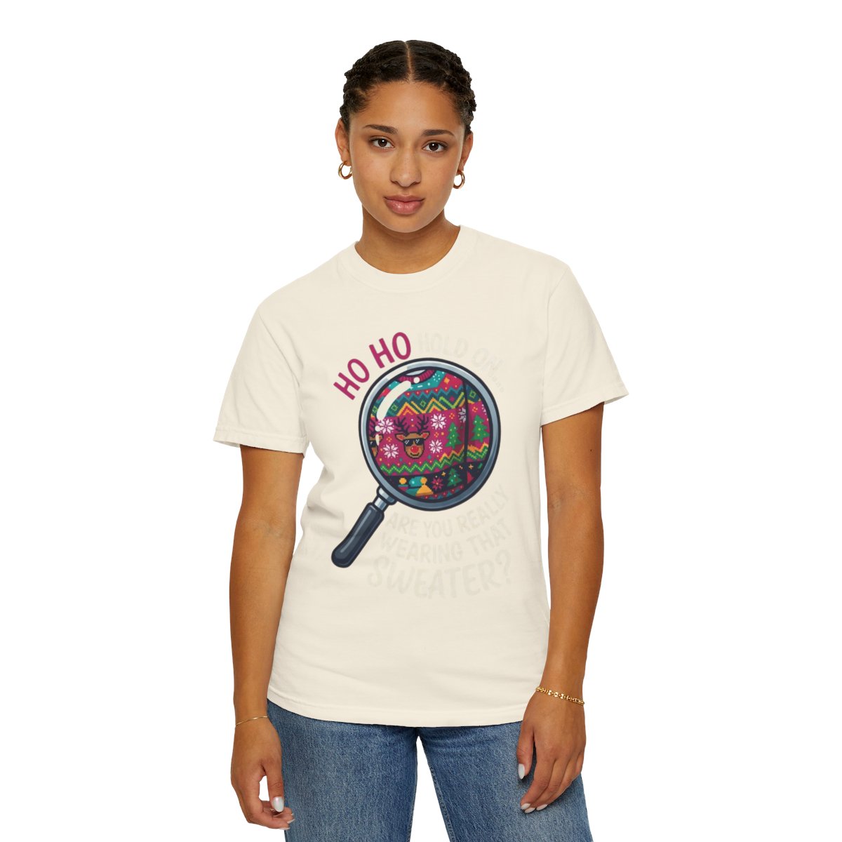 Color: Ivory | Ugly Sweater Unisex Garment-Dyed Tee