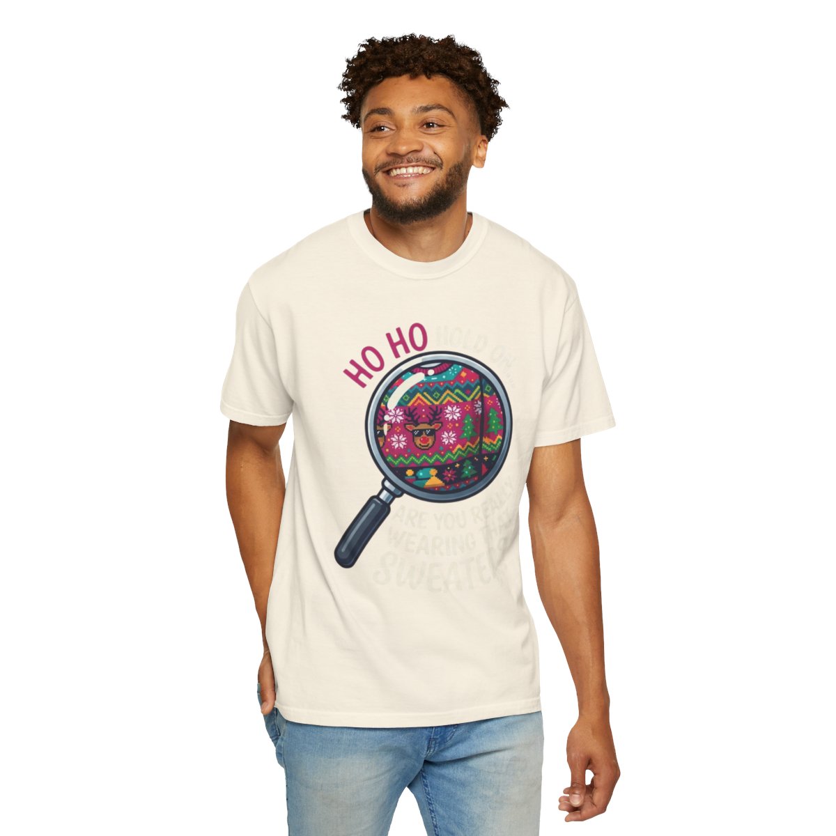 Color: Ivory | Ugly Sweater Unisex Garment-Dyed Tee
