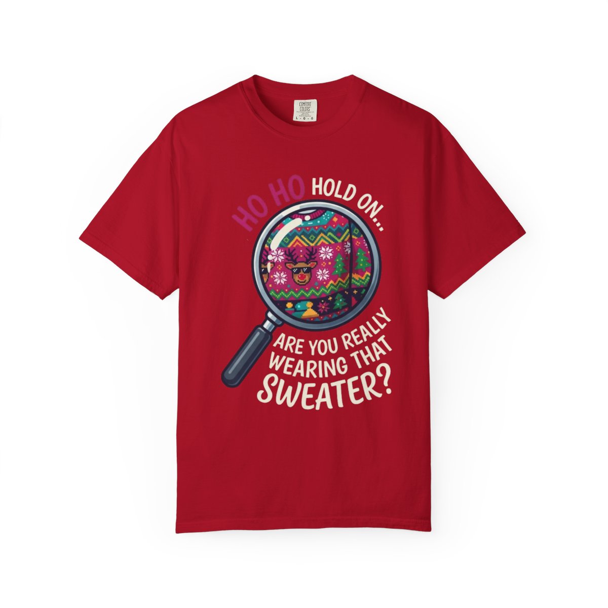 Color: Red | Ugly Sweater Unisex Garment-Dyed Tee
