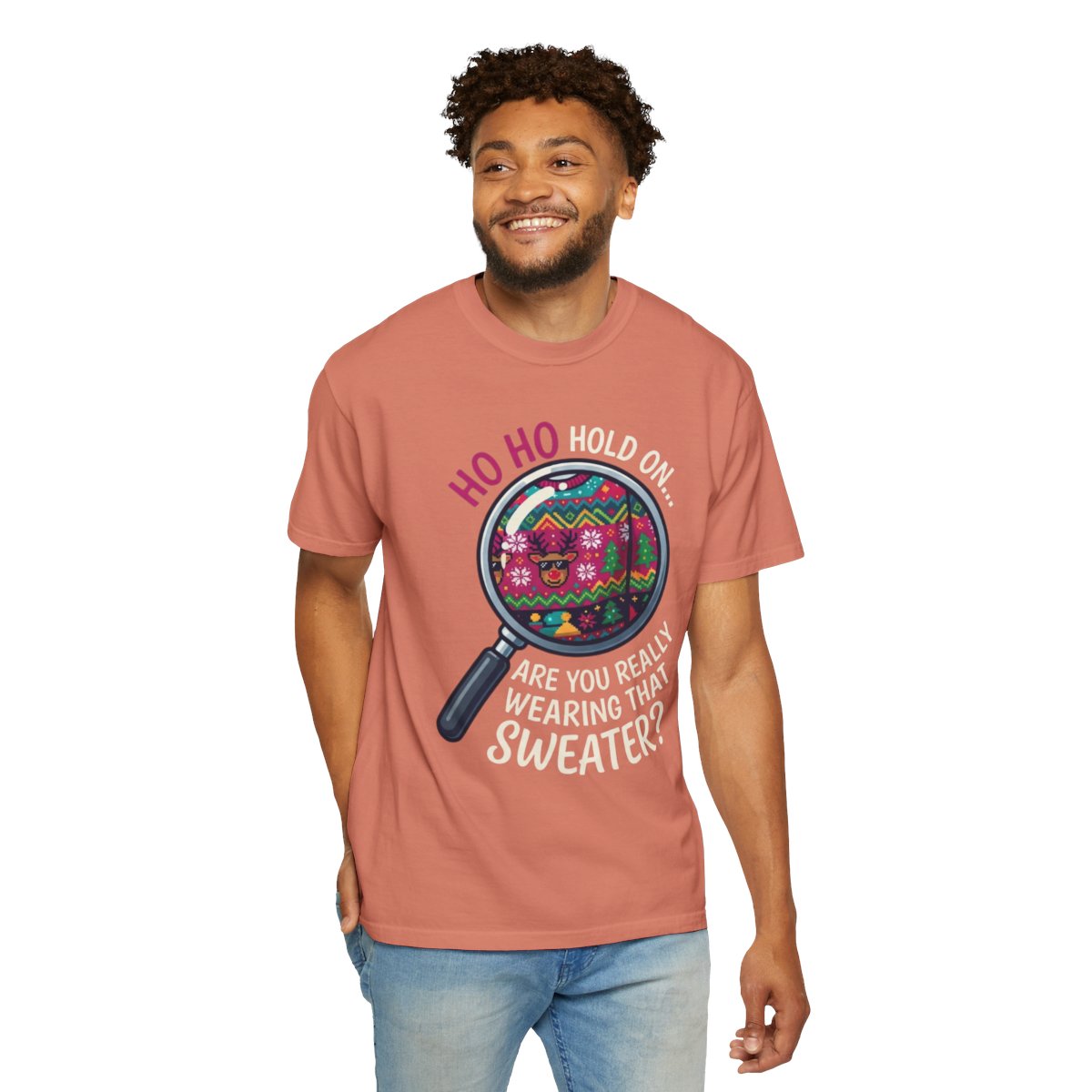 Color: Terracotta | Ugly Sweater Unisex Garment-Dyed Tee
