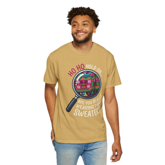Color: Mustard | Ugly Sweater Unisex Garment-Dyed Tee