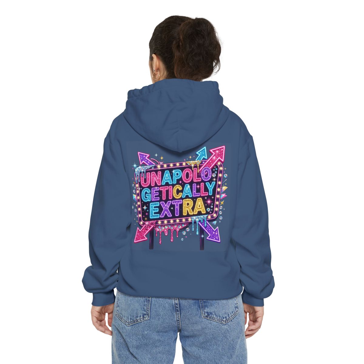 Color: True Navy | Unapoligetically Extra Garment-Dyed Hoodie