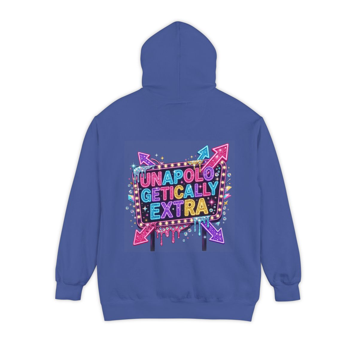 Color: Flo Blue | Unapoligetically Extra Garment-Dyed Hoodie