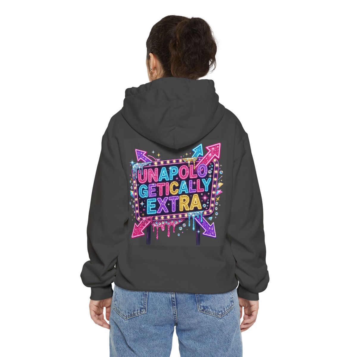 Color: Pepper | Unapoligetically Extra Garment-Dyed Hoodie