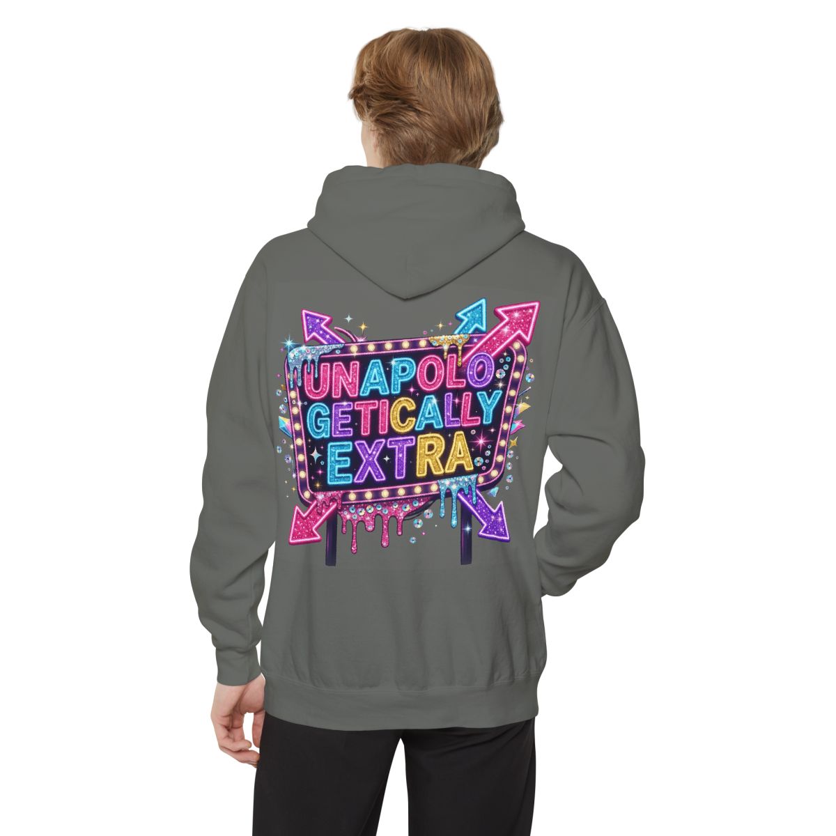 Color: Grey | Unapoligetically Extra Garment-Dyed Hoodie