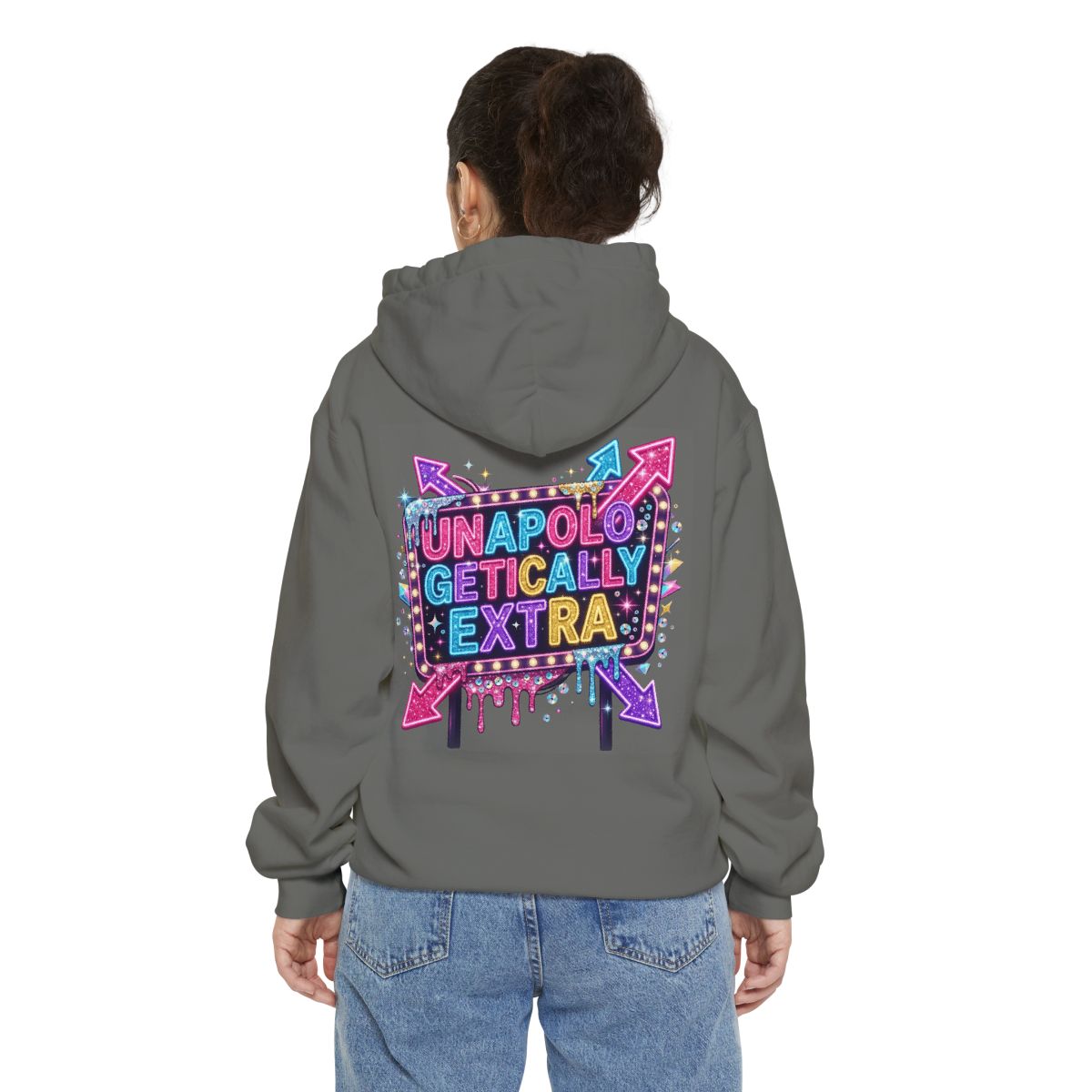 Color: Grey | Unapoligetically Extra Garment-Dyed Hoodie