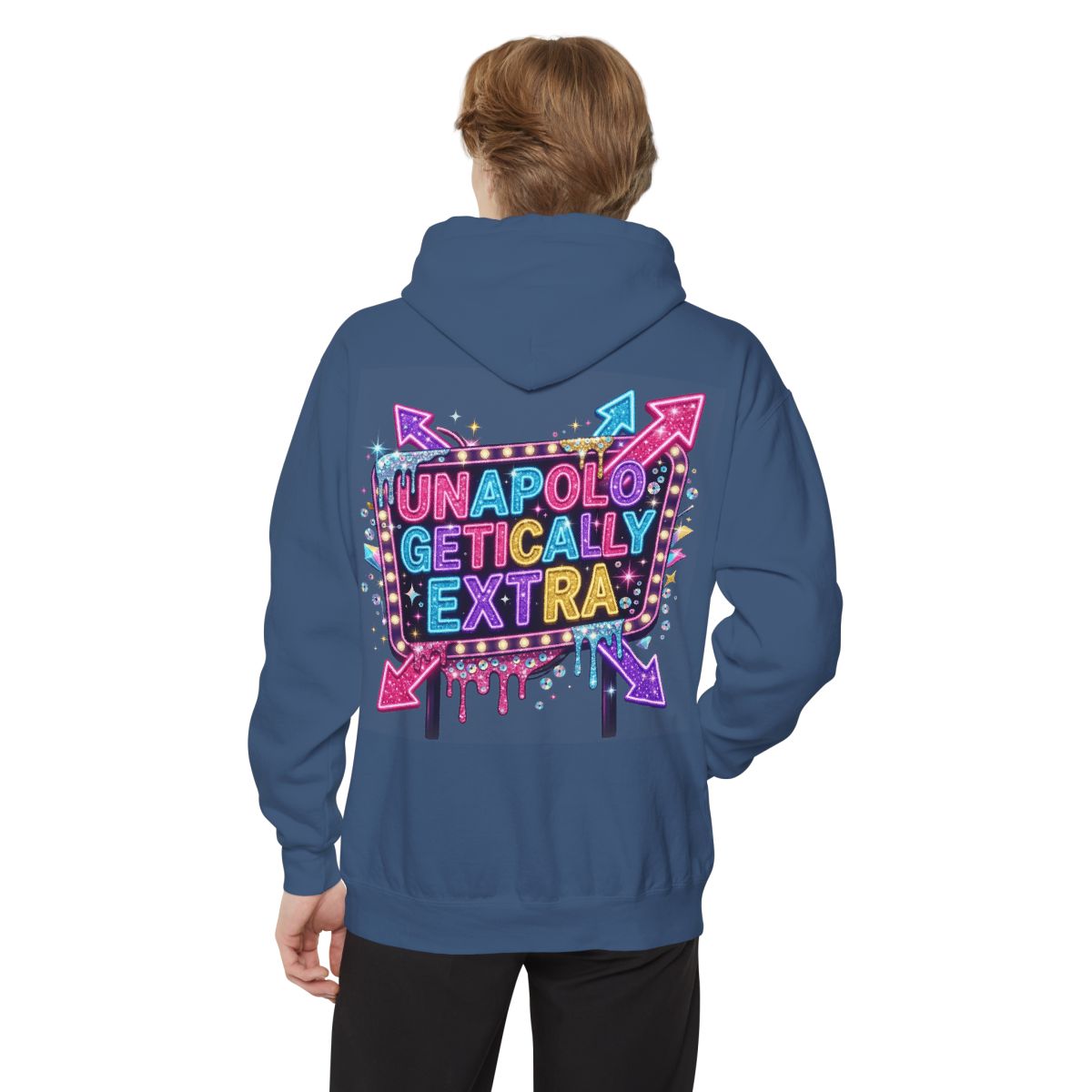 Color: True Navy | Unapoligetically Extra Garment-Dyed Hoodie