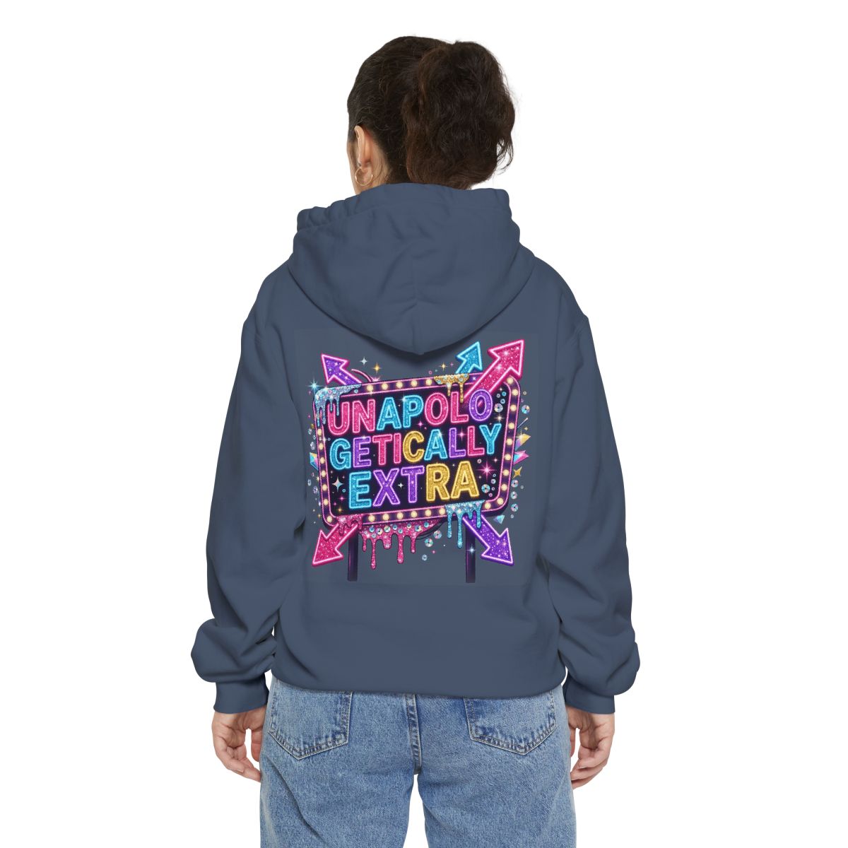 Color: Denim | Unapoligetically Extra Garment-Dyed Hoodie