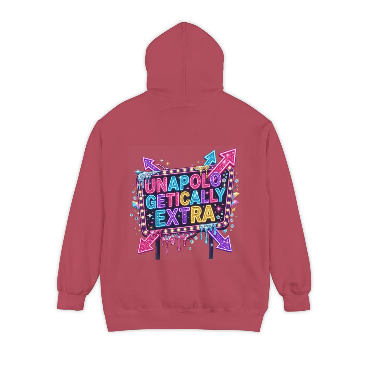 Color: Crimson | Unapoligetically Extra Garment-Dyed Hoodie
