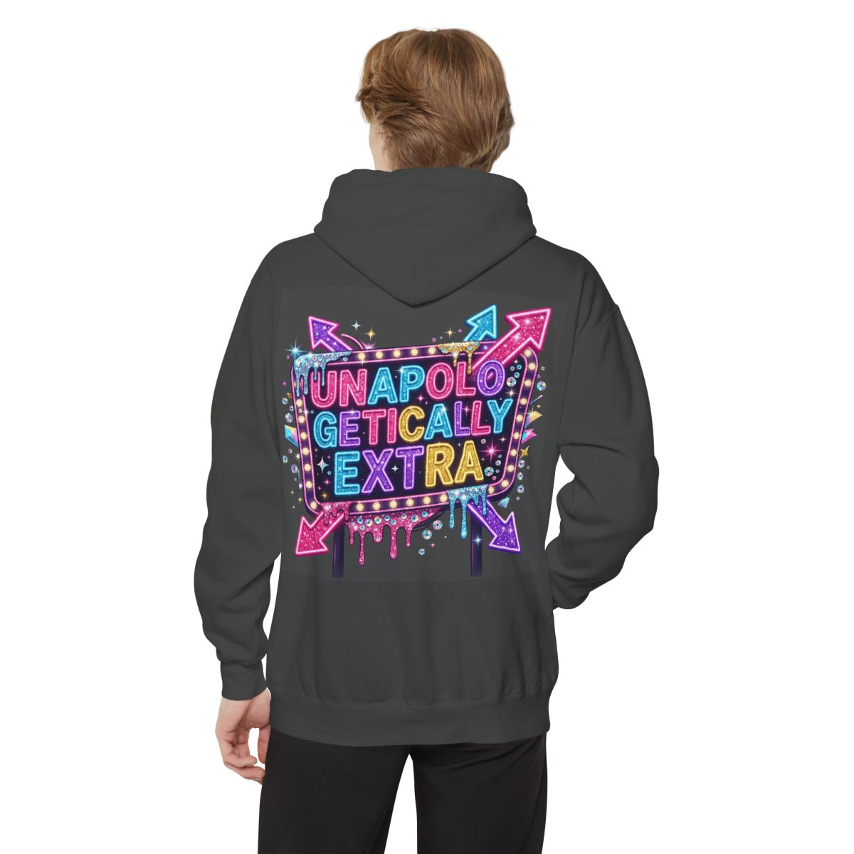 Color: Pepper | Unapoligetically Extra Garment-Dyed Hoodie