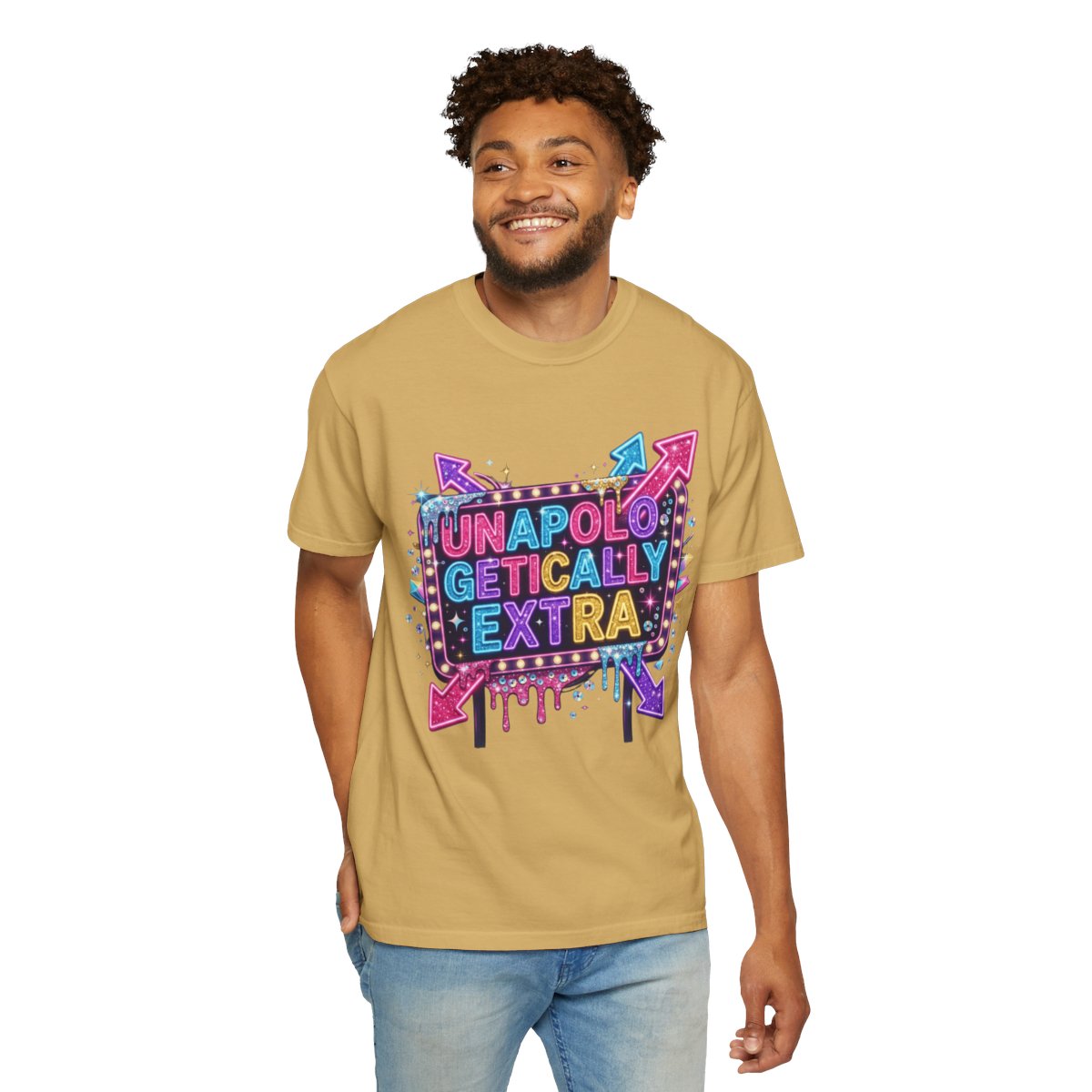 Color: Mustard | Unapoligetically Extra Unisex Garment-Dyed Tee