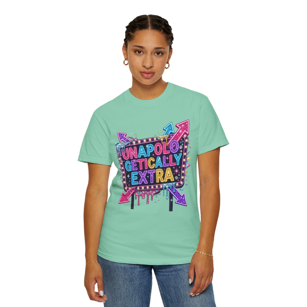 Color: Island Reef | Unapoligetically Extra Unisex Garment-Dyed Tee