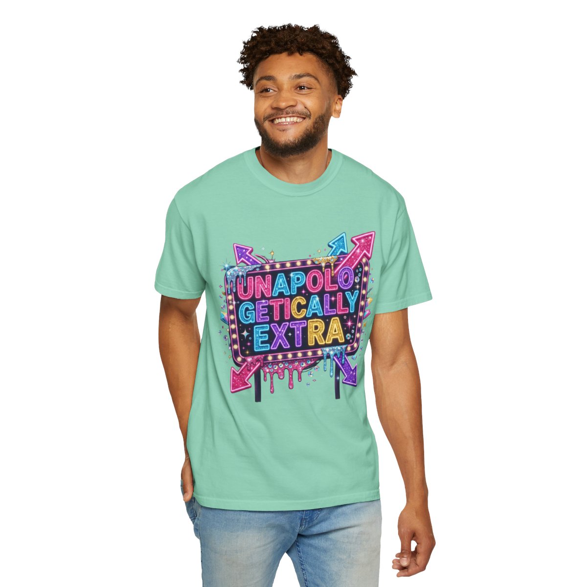 Color: Island Reef | Unapoligetically Extra Unisex Garment-Dyed Tee
