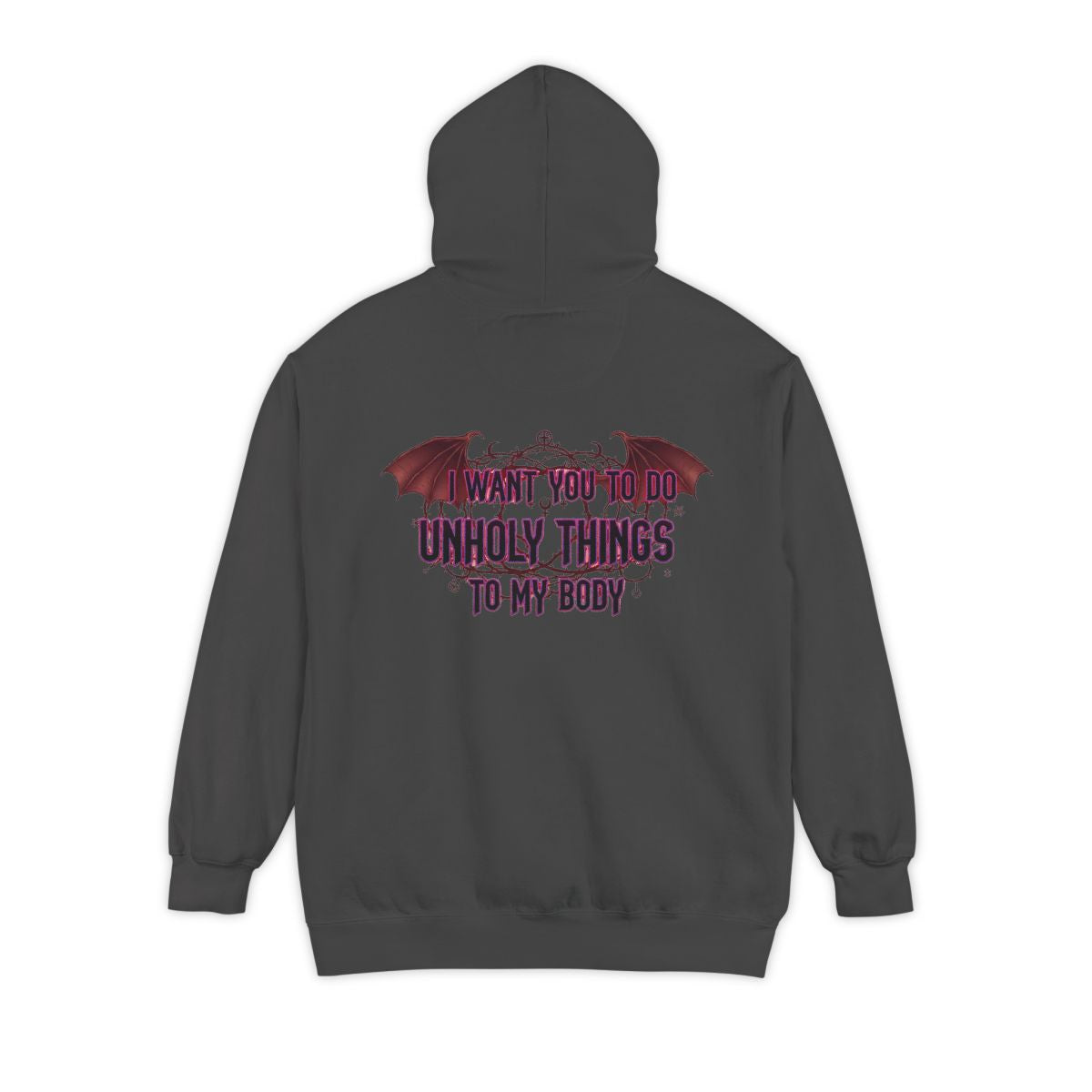 Color: Pepper | Unholy Things Garment-Dyed Hoodie