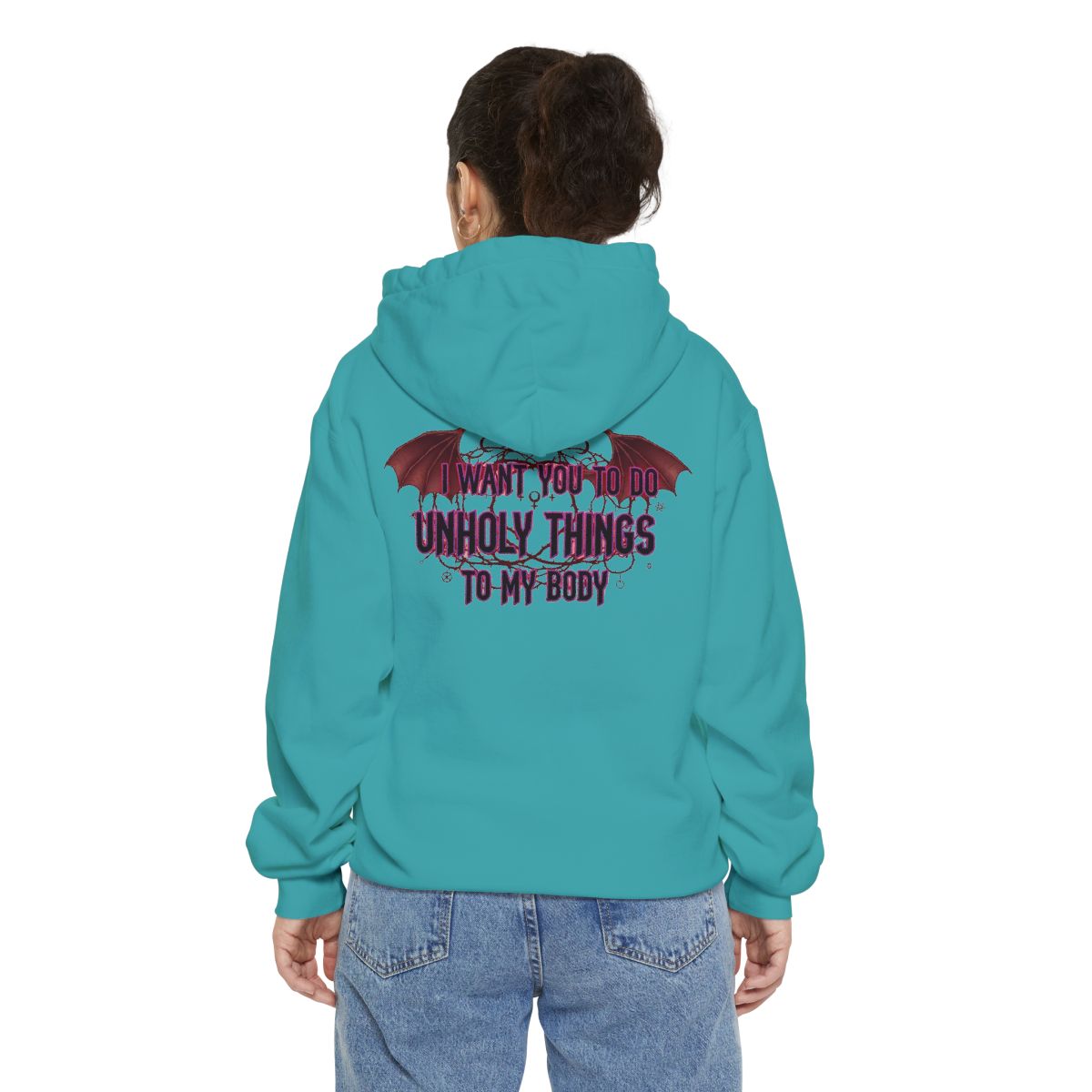 Color: Seafoam | Unholy Things Garment-Dyed Hoodie