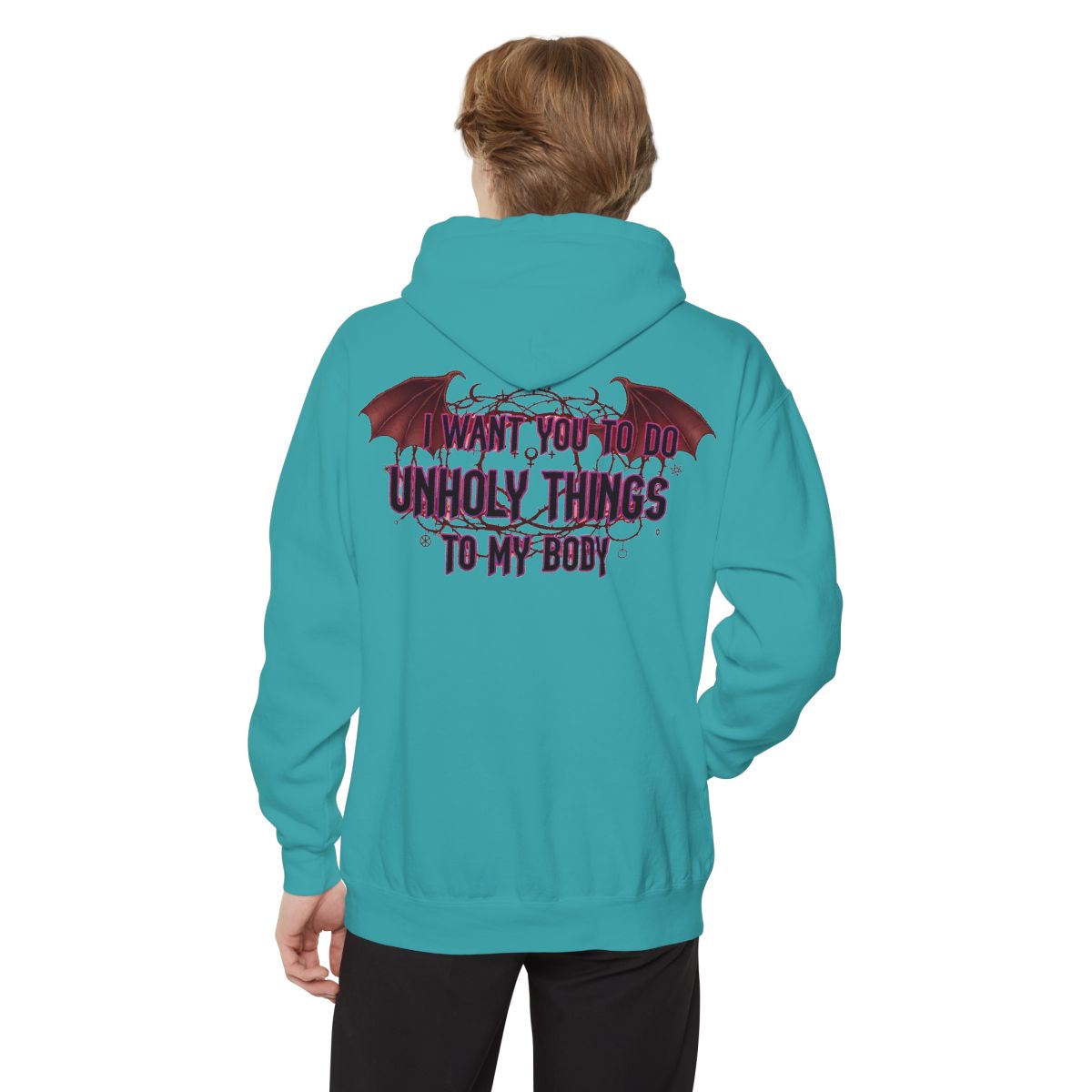 Color: Seafoam | Unholy Things Garment-Dyed Hoodie