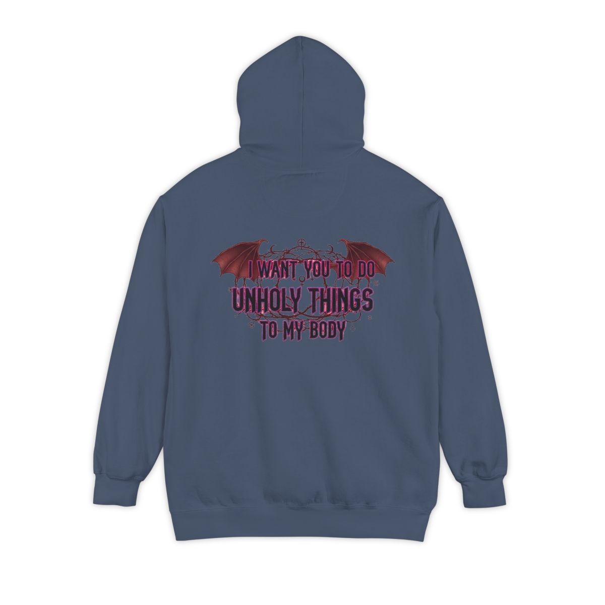 Color: Denim | Unholy Things Garment-Dyed Hoodie