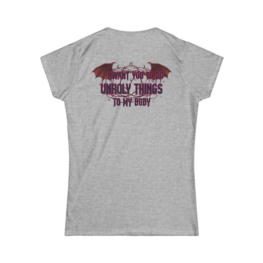 Color: Sport Grey | Unholy Things Women's Tee