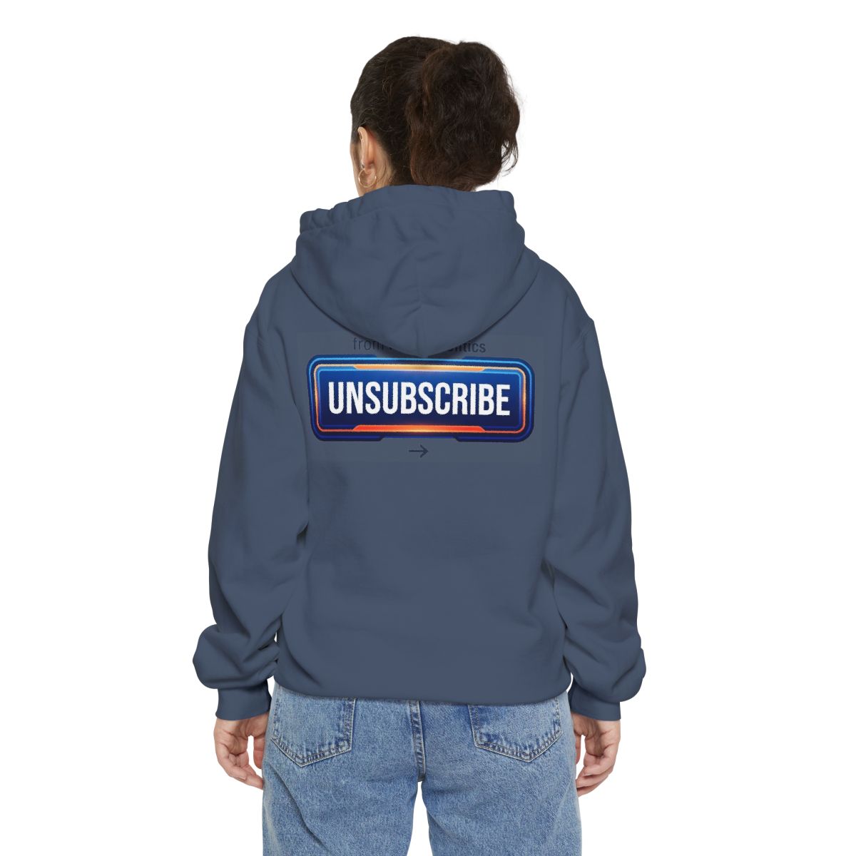 Color: Denim | Unsubscribe From Family Politics Garment-Dyed Hoodie