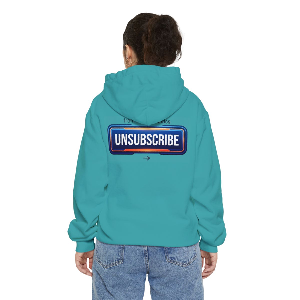 Color: Seafoam | Unsubscribe From Family Politics Garment-Dyed Hoodie