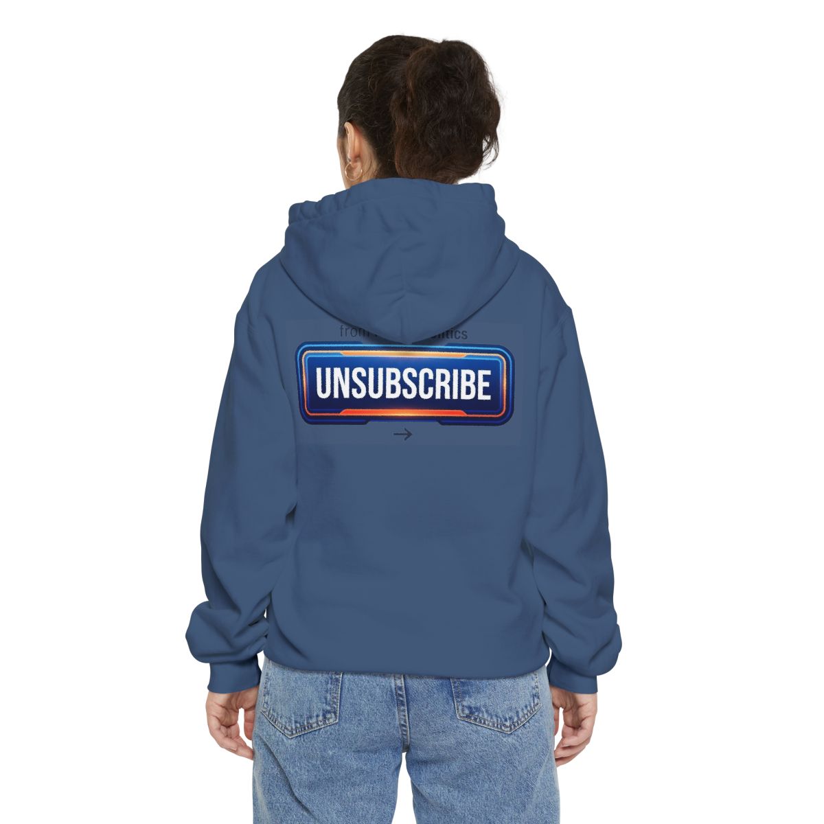 Color: True Navy | Unsubscribe From Family Politics Garment-Dyed Hoodie