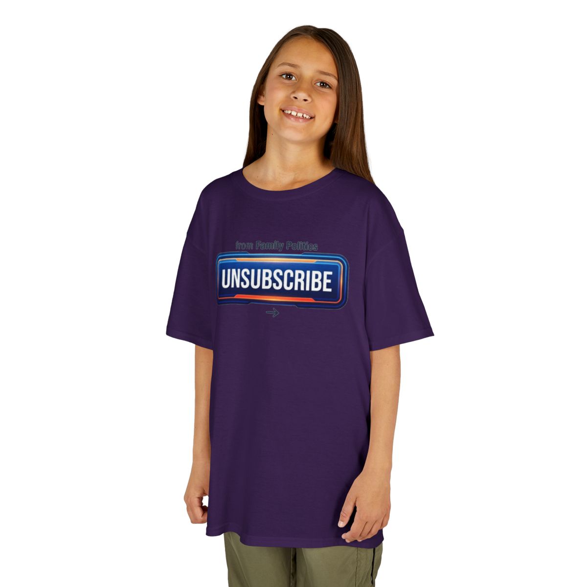 Color: Purple | Unsubscribe From Family Politics Kids Tee